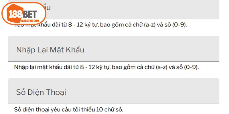 Quy trình đăng ký 188BET dành cho người mới